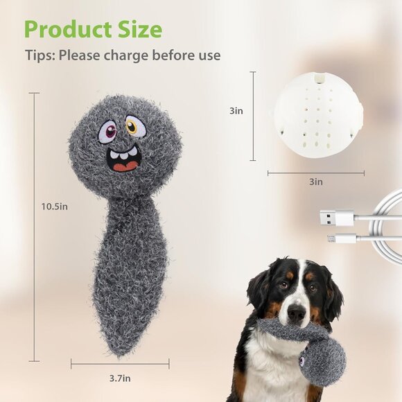 Plush Interactive Dog Ball Toy - Musical, Rechargeable, and Perfect for Playtime - Picture 7 of 7